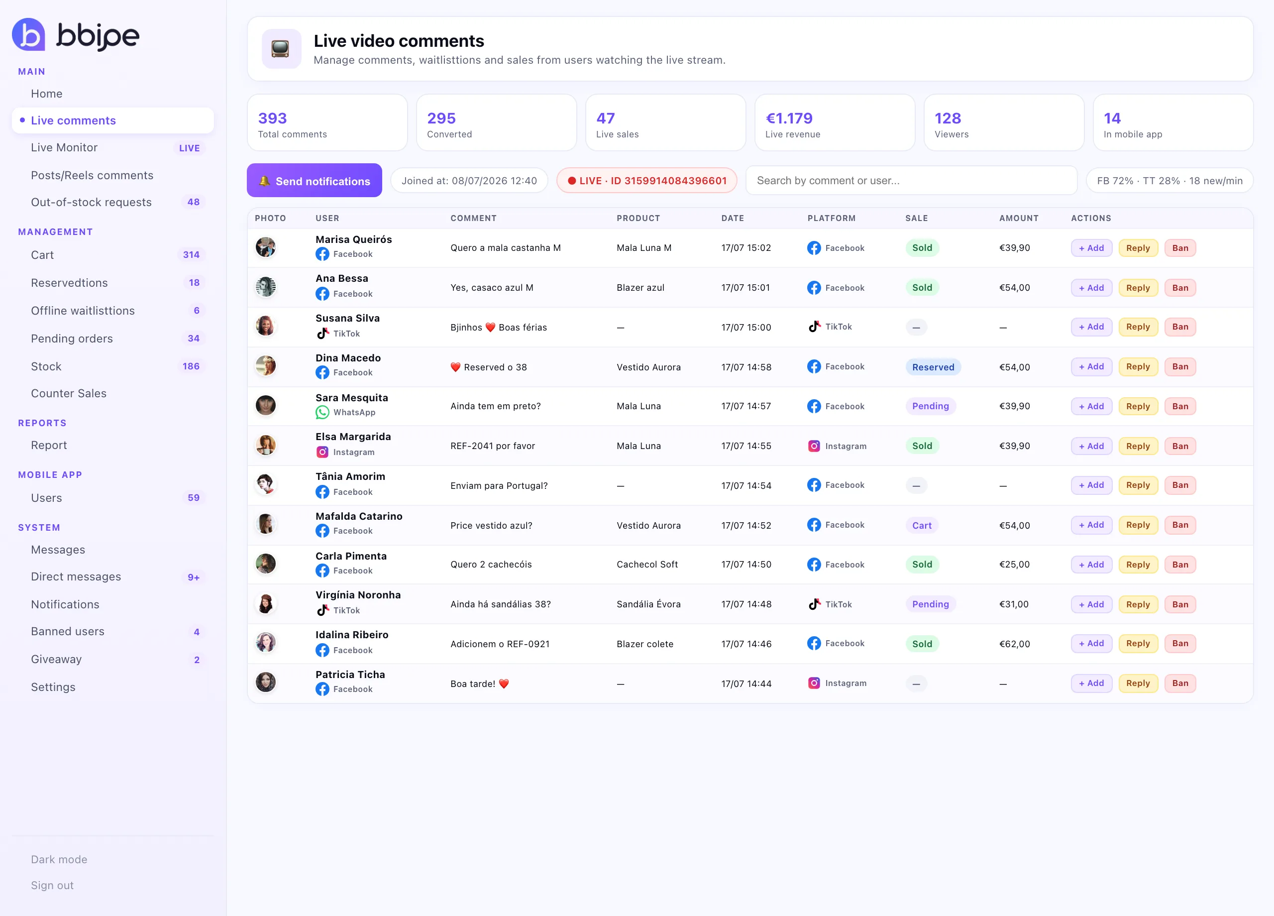 Manage and analyse every live broadcast