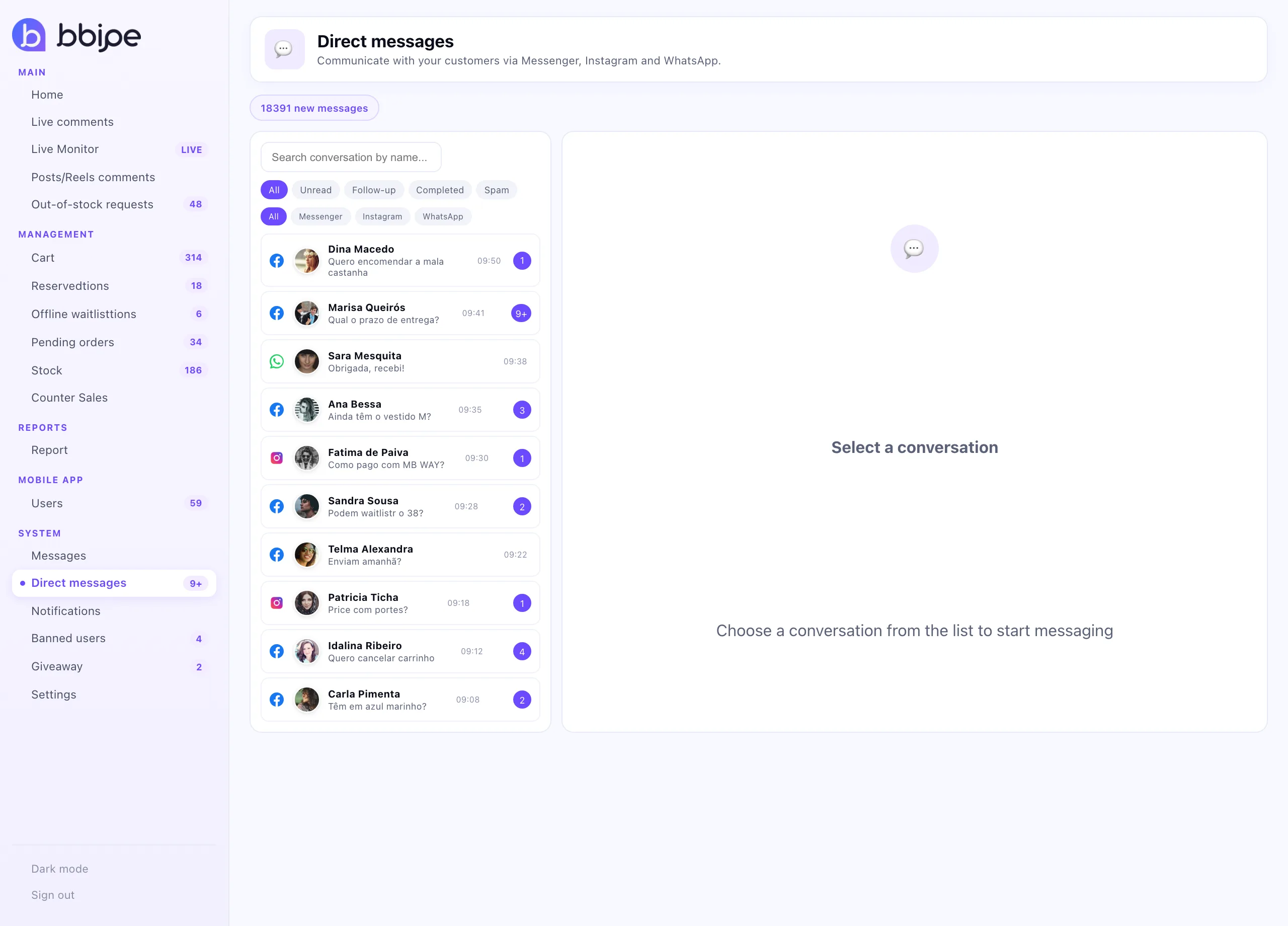 All customer conversations in one place