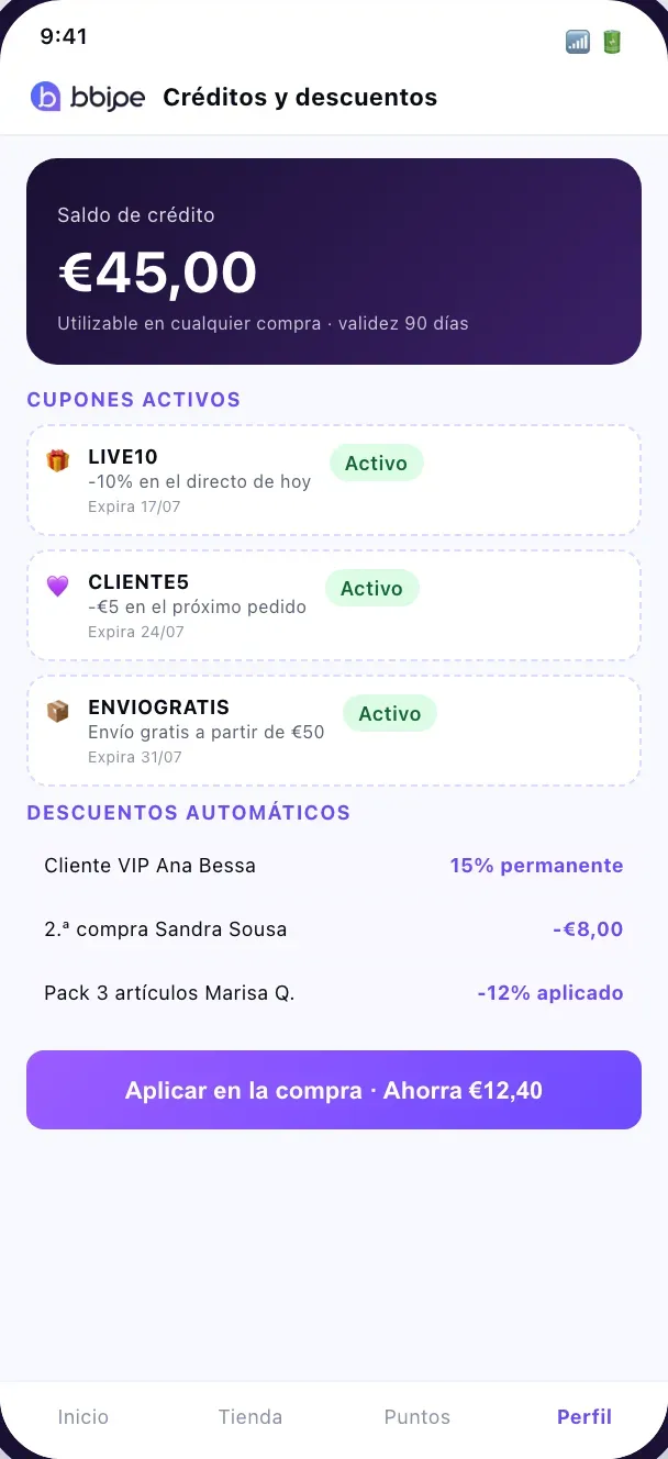 Créditos y descuentos