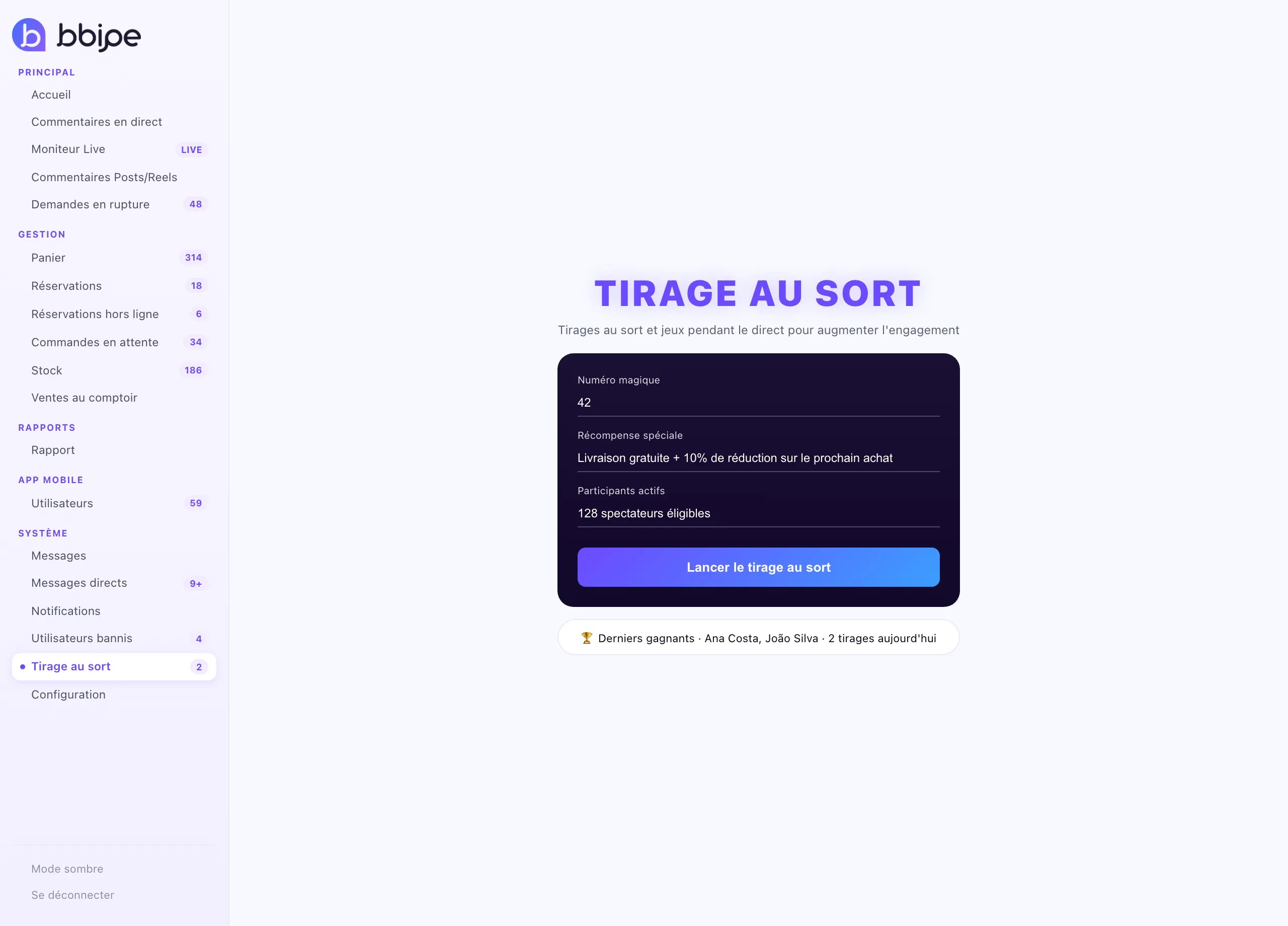 Jeux et tirages